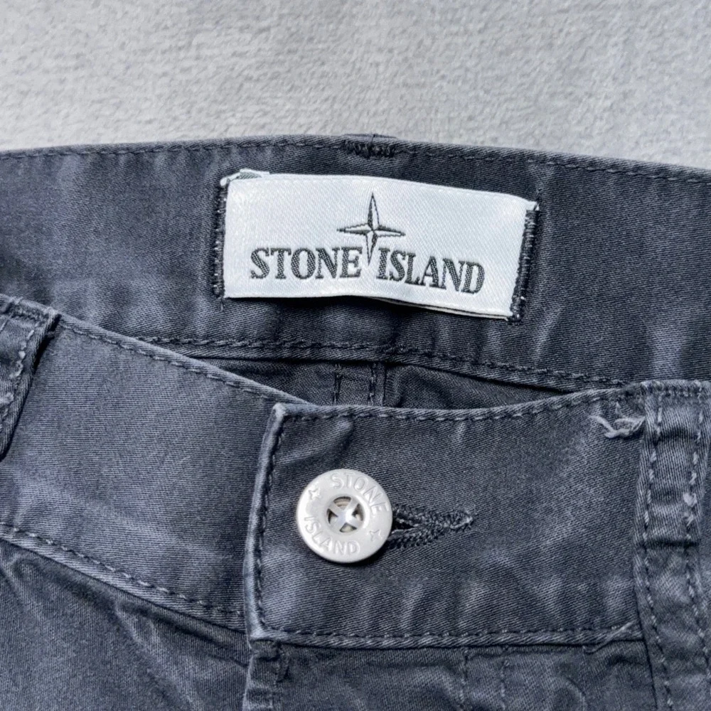Stone Island SL Trousers Men 32x34 Black‎ Cotton Chino Straight Leg Casual Pants
